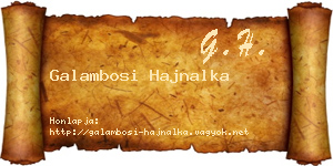 Galambosi Hajnalka névjegykártya